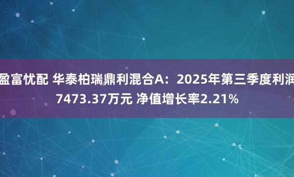 盈富忧配 华泰柏瑞鼎利混合A：2025年第三季度利润7473.37万元 净值增长率2.21%